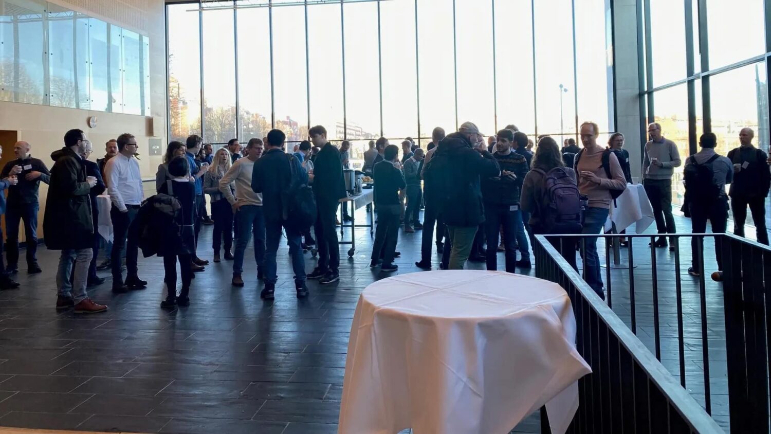 Group mingling at the Launch of WiTech event