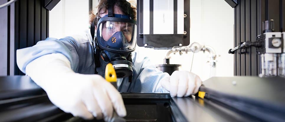 PhD student Giulio Cavaliere at the Additive Manufacturing Lab Photo: Mikael Wallerstedt